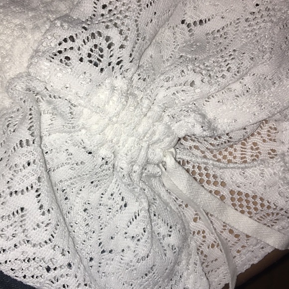 Lace Swim Short Coverup with tie detail on side - Picture 3 of 3